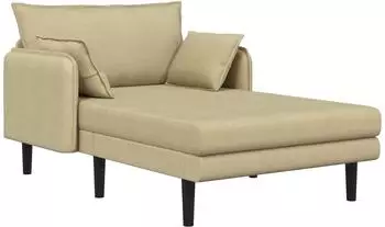 vidaXL Gro&szlig;e Chaiselongue Cordstoff grau-gr&uuml;n