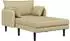 vidaXL Große Chaiselongue Cordstoff grau-grün