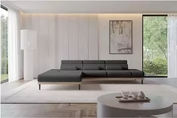 ALTDECOR Mona Ecksofa L-Form elektrisch 316x205x85cm schwarz Velours (800002026718)