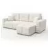 Fun Möbel DENISE Ecksofa Schlafsofa, Stoff Centaur, creme, Ottomane rechts