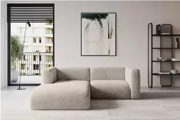 ALTDECOR MIRA-L1 Ecksofa L-Form Velours, beige, 227x179x89cm (800002003600)
