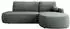 Mirjan24 Loridu O Ecksofa L-Form Velvet graphit mit Schlaffunktion & Bettkasten (800001992986)