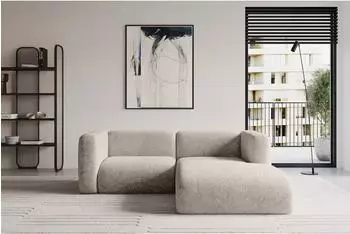 ALTDECOR MIRA-L1 Ecksofa L-Form Velours, beige, 227x179x89cm (800002004691)