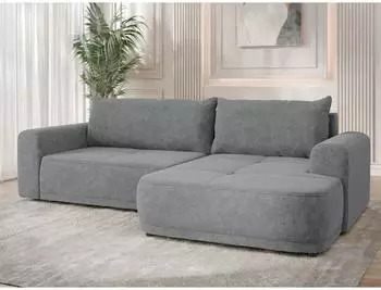 Mirjan24 Passo Ecksofa mit Schlaffunktion und Bettkasten, Chenille, rechts, 265x166cm (Vibe 95)