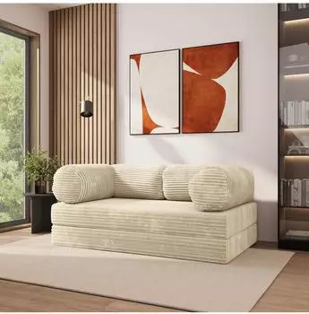 Masseno ALVIO Schlafsofa Schaumstoff Kordstoff creme (800001993905)