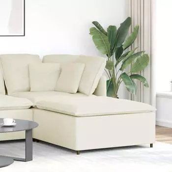 vidaXL Modulares Sofa Fu&szlig;hocker-Modul 100 x 100 x 48 cm creme (4104496)