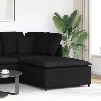 vidaXL Modulares Sofa Fu&szlig;hocker-Modul 100 x 100 x 48 cm schwarz (4104479)