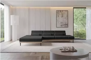 ALTDECOR Mona Ecksofa L-Form elektrisch, schwarz, 316x205x85cm (800002026704)