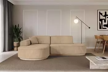 ALTDECOR MARI-L1-v1 Ecksofa L-Form, Velours, taupe (800001931733)
