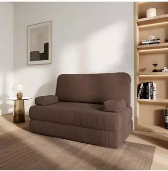 Masseno KESTE Schlafsofa Schaumstoff Boucl&eacute;-Stoff braun (800001993777)
