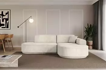ALTDECOR MARI-L1v3 Ecksofa L-Form Velours, ecru, 243x171cm (800001940788)