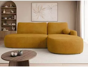 Mirjan24 Loridu O Ecksofa L-Form mit Schlaffunktion & Bettkasten, Samt, Wave 05 (800001992976)