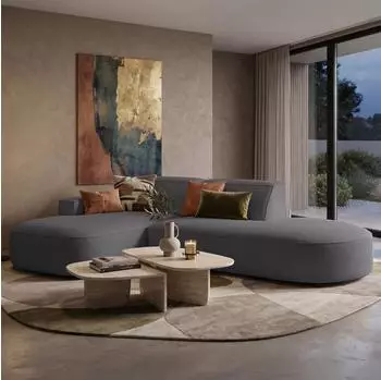 Selsey Sallmo Ecksofa L-Form, 3-Sitzer, Chenille dunkelgrau, 276cm (SALLMO)