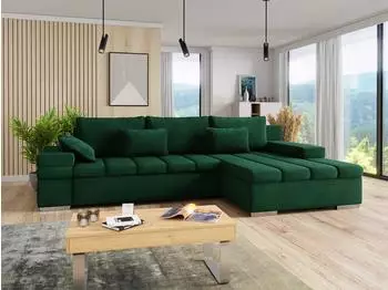Mirjan24 Ecksofa Bangkok Premium Schlaffunktion Bettkasten, smaragdgr&uuml;n, L-Form 310x175cm (800001366955)