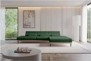 ALTDECOR Mona Ecksofa L-Form mit Elektrofunktion, salbeigrün, Cord (800002027189)