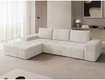 Mirjan24 Tonseo L Eckschlafsofa mit Bettkasten, Chenille, L-Form links (800001996994)