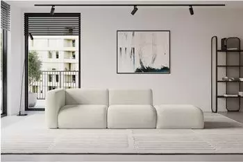 ALTDECOR MIRA-S3 modulares Ecksofa Cord, creme, 296x89x70cm (800002004134)