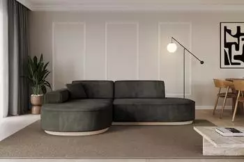 ALTDECOR MARI-L1-v1 Ecksofa L-Form Velours schwarz (800001931740)