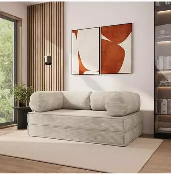 Masseno ALVIO Schlafsofa Kordstoff, creme (POSO 100)