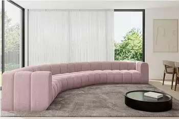 ALTDECOR Lazro-U1 modulares Sofa U-Form, Cord, rosa, 373x373x70cm (800001328010)