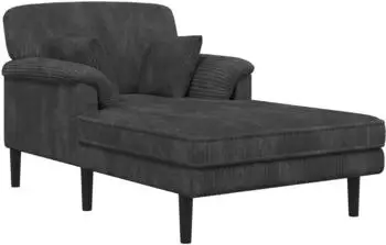 vidaXL Chaiselongue dunkelgrau Cord-Samt