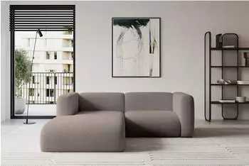 ALTDECOR MIRA-L1 Ecksofa L-Form Ottomane links, Bouclé, dunkelbraun (800002004686)