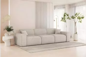Fun M&ouml;bel Celes Premium 3-Sitzer Sofa, Stoff Artico, creme