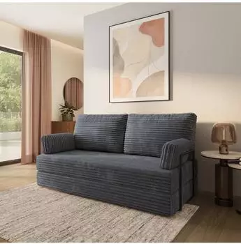 Masseno SILAR Schlafsofa Schaumstoff Kordstoff grau (800001993852)
