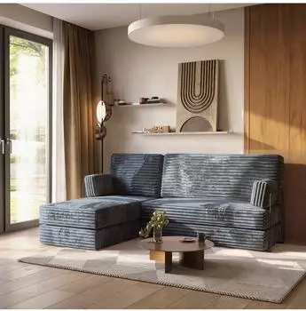 Masseno NOTIA Ecksofa modular mit Schlaffunktion, grau (800001993939)