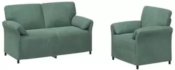 vidaXL Sofa-Set 2-tlg. meergrün Samt (3424910)