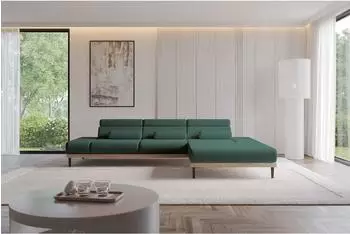 ALTDECOR Mona Ecksofa L-Form Velours dunkelgrün 316x205cm (800002027173)