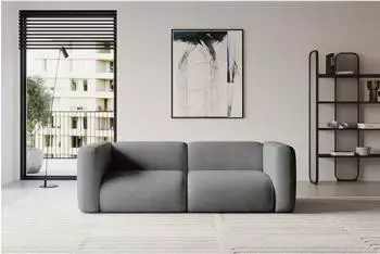 ALTDECOR MIRA-S1 modulares Sofa 2-Sitzer, grau, Velours (800002004725)