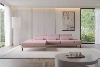 ALTDECOR Mona Ecksofa L-Form mit Elektrofunktion, rosa, 316x205x85cm (800002026725)