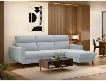 Mirjan24 Torro Mini Ecksofa L-Form mit Schlaffunktion und Bettkasten, hellgrau, 258x168cm