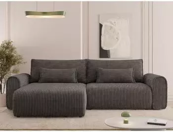 Mirjan24 Surles Cord Ecksofa L-Form mit Schlaffunktion, Bettkasten, braun (800001993117)