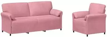 vidaXL Sofa-Set 2-tlg. rosa Samt (3424917)