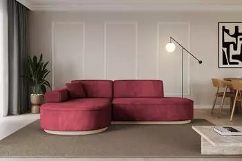 ALTDECOR MARI-L1-v1 Ecksofa L-Form Velours bordeauxrot 243x171cm (800001931749)