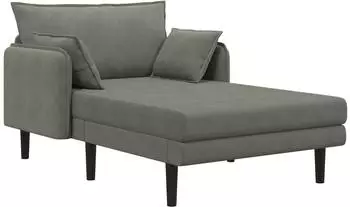 vidaXL Gro&szlig;e Chaiselongue hellgrau Cordstoff