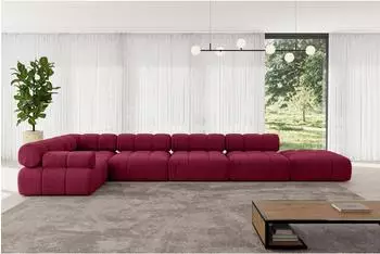 ALTDECOR Felto-L3 Ecksofa L-Form, Velours, bordeauxrot, 475x190cm (800001554902)