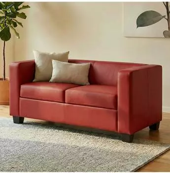MCW Lille 2-Sitzer Sofa Kunstleder, rot
