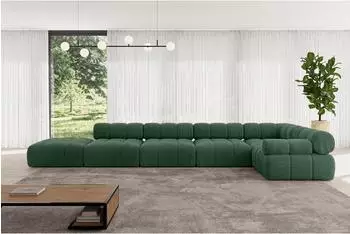 ALTDECOR Felto-L3 Ecksofa L-Form 7-Sitzer Cord gr&uuml;n 475x190cm