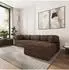 Masseno ETERA Ecksofa modular mit Schlaffunktion Kordstoff