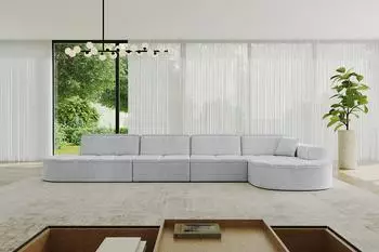 ALTDECOR TARO-L3 Ecksofa L-Form, grau, Textil, 413x171cm (800001941021)