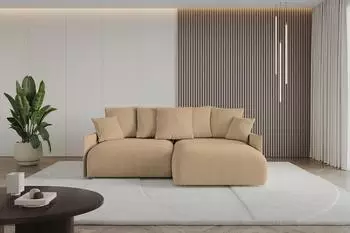ALTDECOR ONESK-L-v1 Ecksofa mit Schlaffunktion, L-Form, beige, 216x177cm (800001936322)