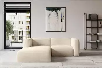 ALTDECOR Mira-L1 Ecksofa L-Form Cord beige, Ottomane links, 227x179x89cm (800002004681)