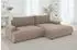 luma-home Ecksofa L-Form mit Schlaffunktion & Bettkasten, Ottomane rechts, Chenille hellbraun (21021)
