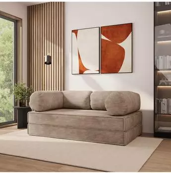 Masseno ALVIO Schlafsofa Kordstoff beige (POSO 02)