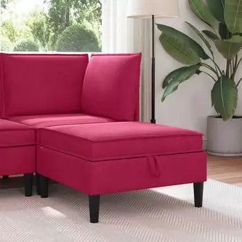 vidaXL Sofa-Hocker mit Stauraum, weinrot, Samt (42027137)