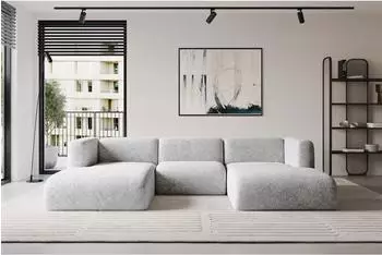 ALTDECOR Mira-U1 Wohnlandschaft U-Form, grau, Velours, 317x179x70cm (800002004244)