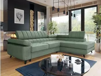 Mirjan24 Nord Premium Ecksofa mit Schlaffunktion und Bettkasten, mintgr&uuml;n, L-Form